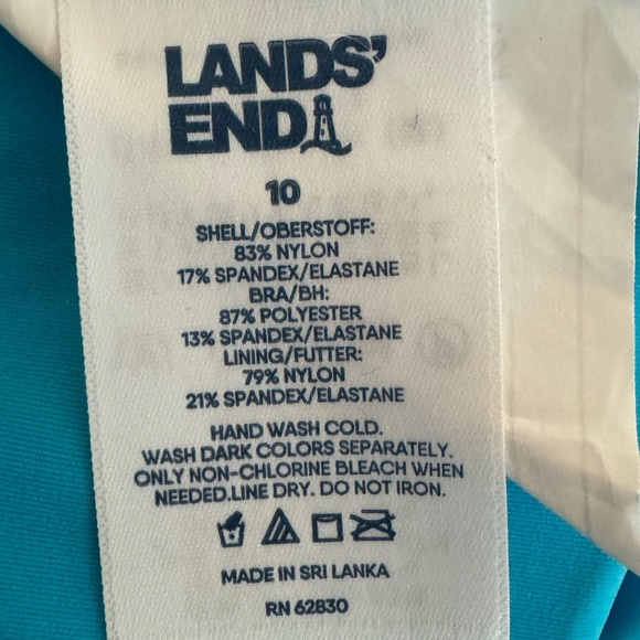 Lands' End Women's Sz 10 Mini Swim Skirt Pull On Beach Summer Vacay Blue Preppy - Picture 4 of 8